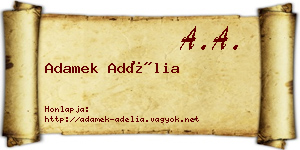 Adamek Adélia névjegykártya
